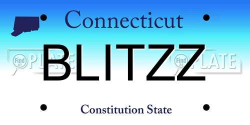 BLITZZ Connecticut License Plate