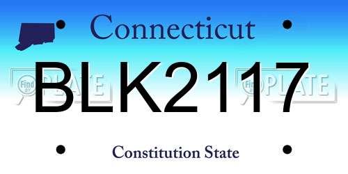 BLK2117 Connecticut License Plate