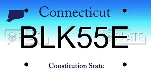 BLK55E Connecticut License Plate