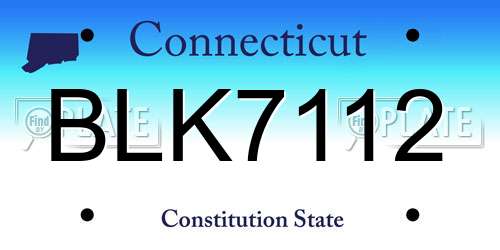 BLK7112 Connecticut License Plate