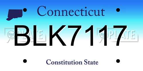 BLK7117 Connecticut License Plate