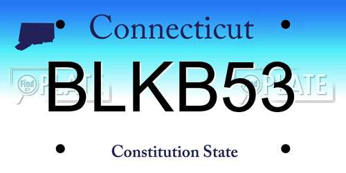 BLKB53 Connecticut License Plate