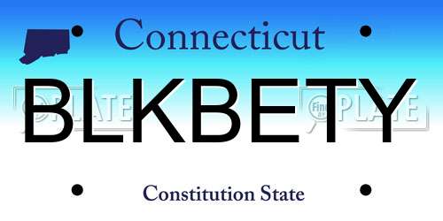 BLKBETY Connecticut License Plate