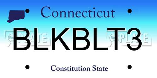 BLKBLT3 Connecticut License Plate