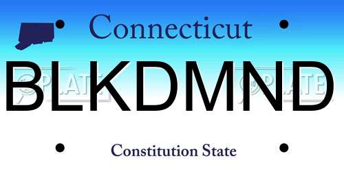 BLKDMND Connecticut License Plate