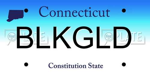 BLKGLD Connecticut License Plate