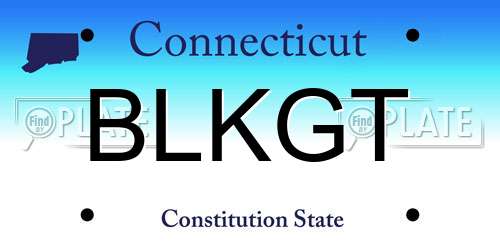 BLKGT Connecticut License Plate