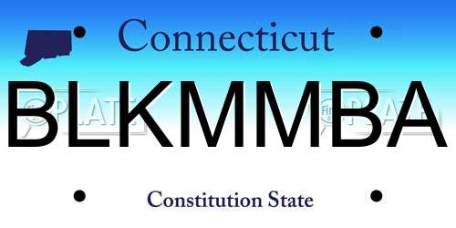 BLKMMBA Connecticut License Plate