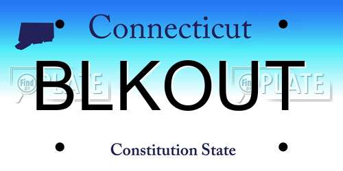 BLKOUT Connecticut License Plate