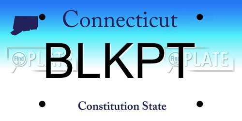BLKPT Connecticut License Plate