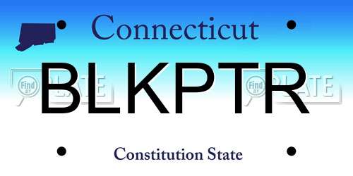 BLKPTR Connecticut License Plate