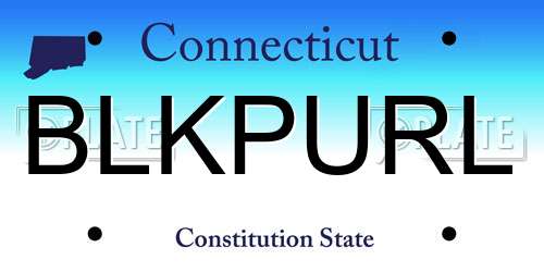BLKPURL Connecticut License Plate