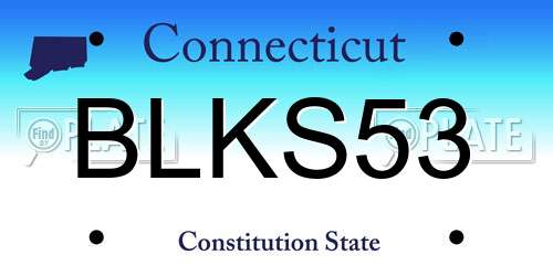 BLKS53 Connecticut License Plate
