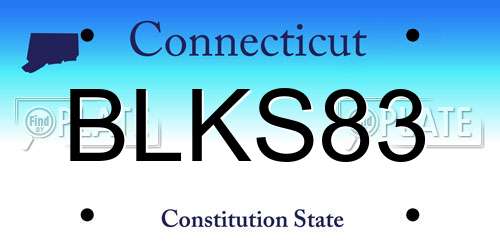 BLKS83 Connecticut License Plate