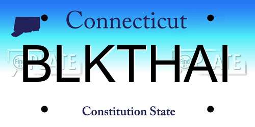 BLKTHAI Connecticut License Plate