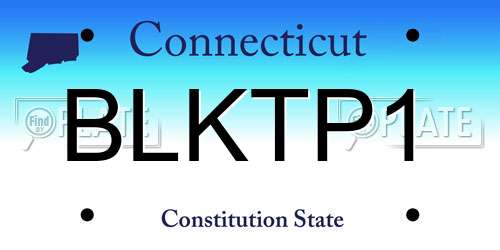 BLKTP1 Connecticut License Plate