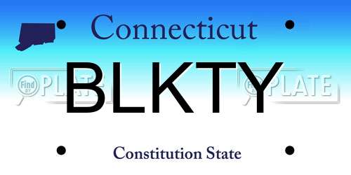 BLKTY Connecticut License Plate