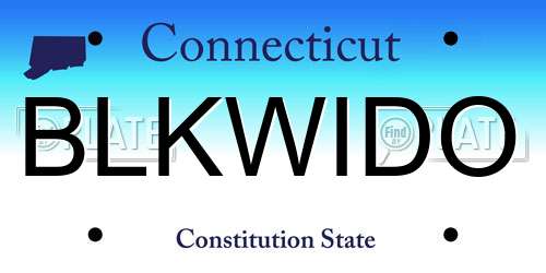 BLKWIDO Connecticut License Plate