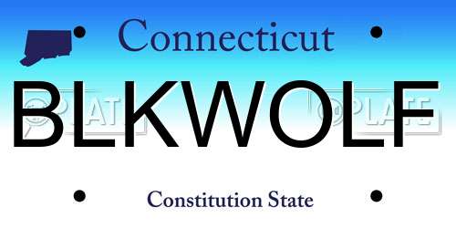 BLKWOLF Connecticut License Plate