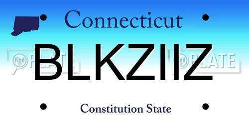 BLKZIIZ Connecticut License Plate