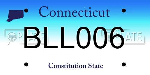 BLL006 Connecticut License Plate