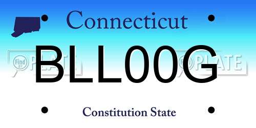 BLL00G Connecticut License Plate