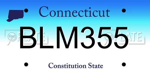 BLM355 Connecticut License Plate