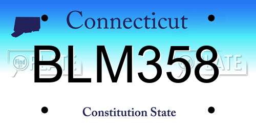 BLM358 Connecticut License Plate