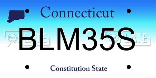 BLM35S Connecticut License Plate