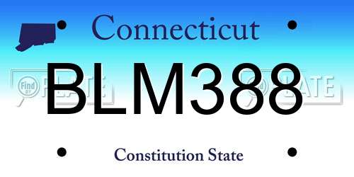 BLM388 Connecticut License Plate