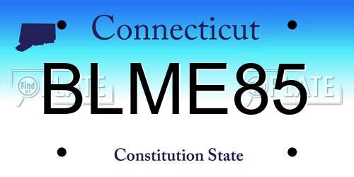 BLME85 Connecticut License Plate