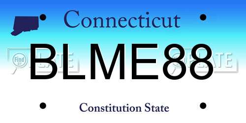 BLME88 Connecticut License Plate