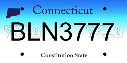 BLN3777 Connecticut License Plate