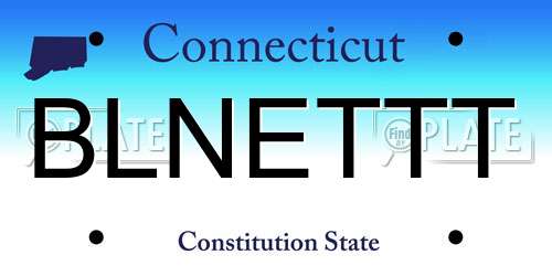 BLNETTT Connecticut License Plate