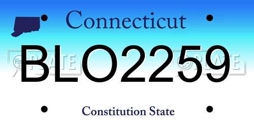 BLO2259 Connecticut License Plate