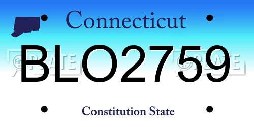 BLO2759 Connecticut License Plate