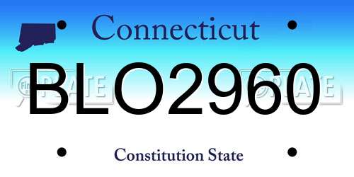 BLO2960 Connecticut License Plate