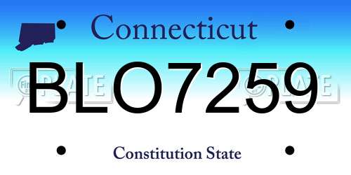 BLO7259 Connecticut License Plate