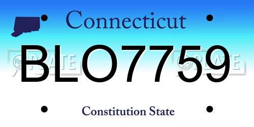 BLO7759 Connecticut License Plate