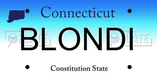 BLONDI Connecticut License Plate