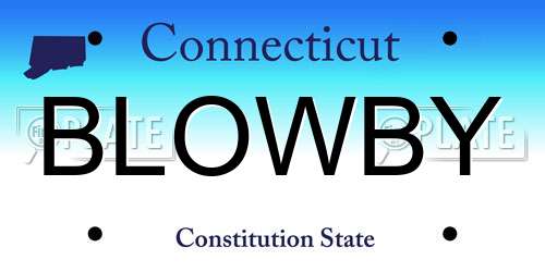 BLOWBY Connecticut License Plate