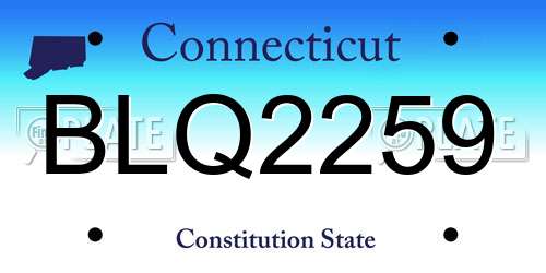 BLQ2259 Connecticut License Plate