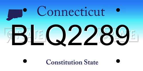 BLQ2289 Connecticut License Plate