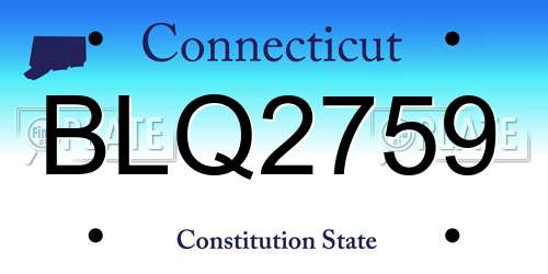 BLQ2759 Connecticut License Plate