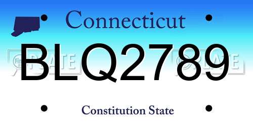 BLQ2789 Connecticut License Plate