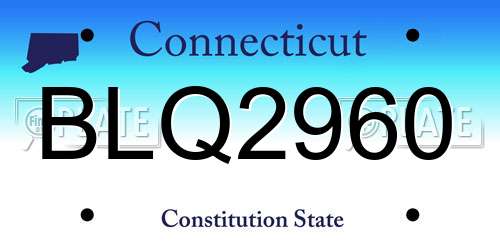 BLQ2960 Connecticut License Plate