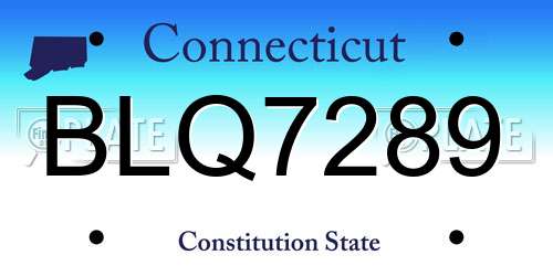 BLQ7289 Connecticut License Plate