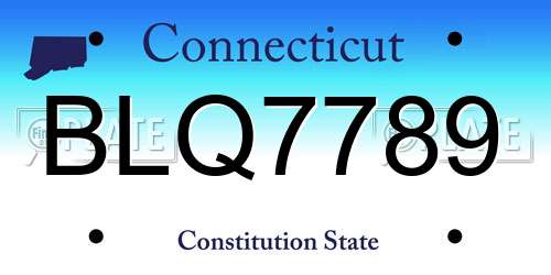 BLQ7789 Connecticut License Plate