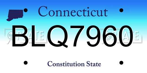 BLQ7960 Connecticut License Plate