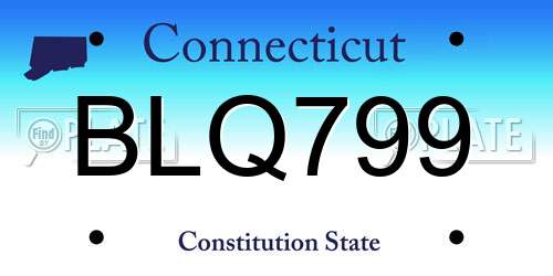 BLQ799 Connecticut License Plate